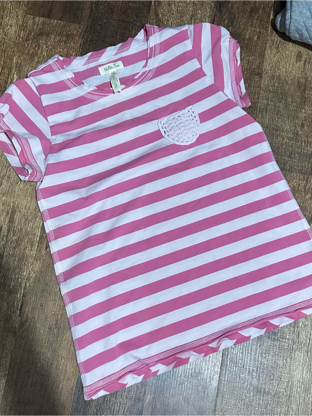 Matilda Jane Pink & White Striped Short Sleeve Tee